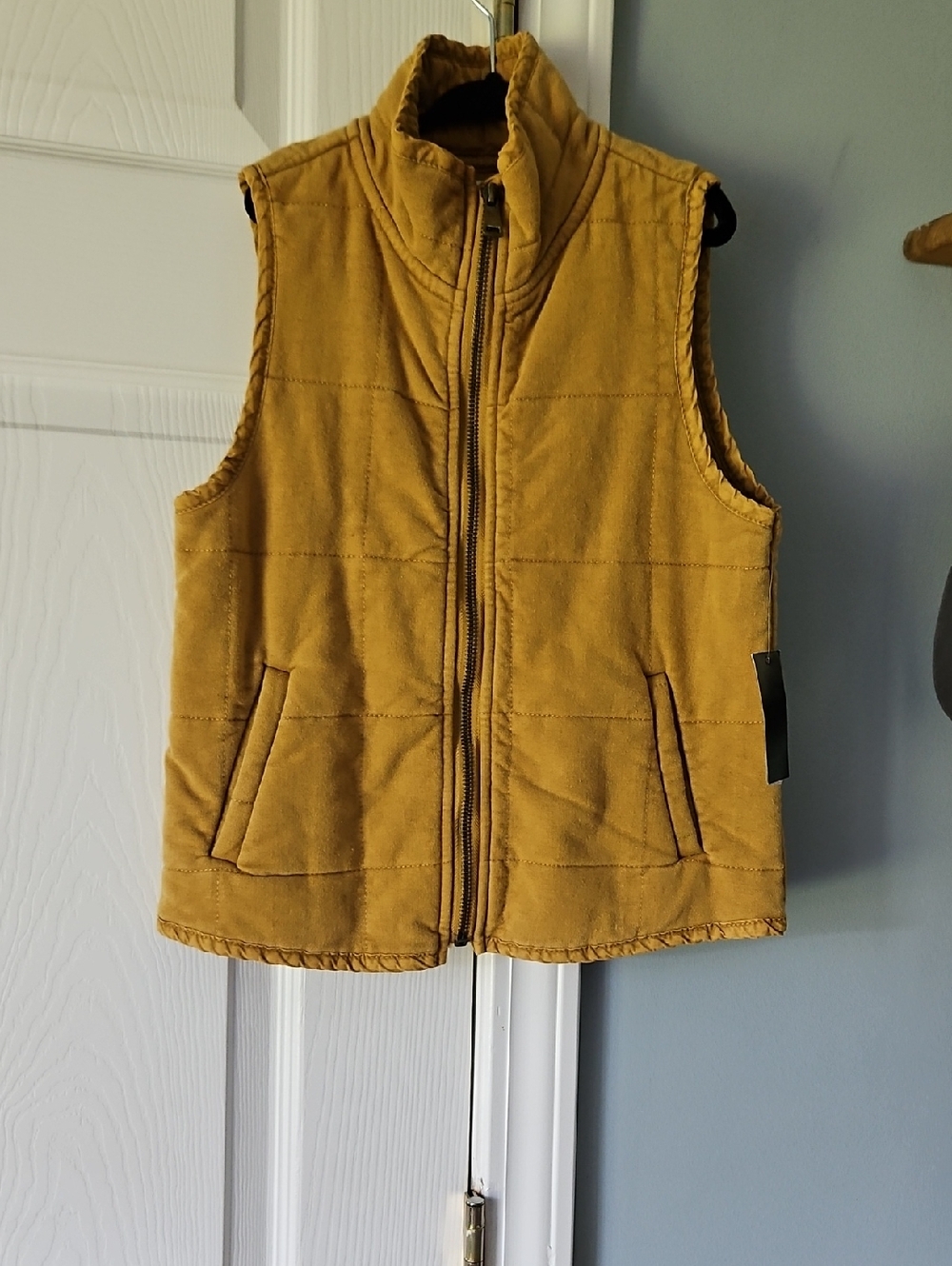 Chelsea & Violet Mustard Cotton Quilted Vest